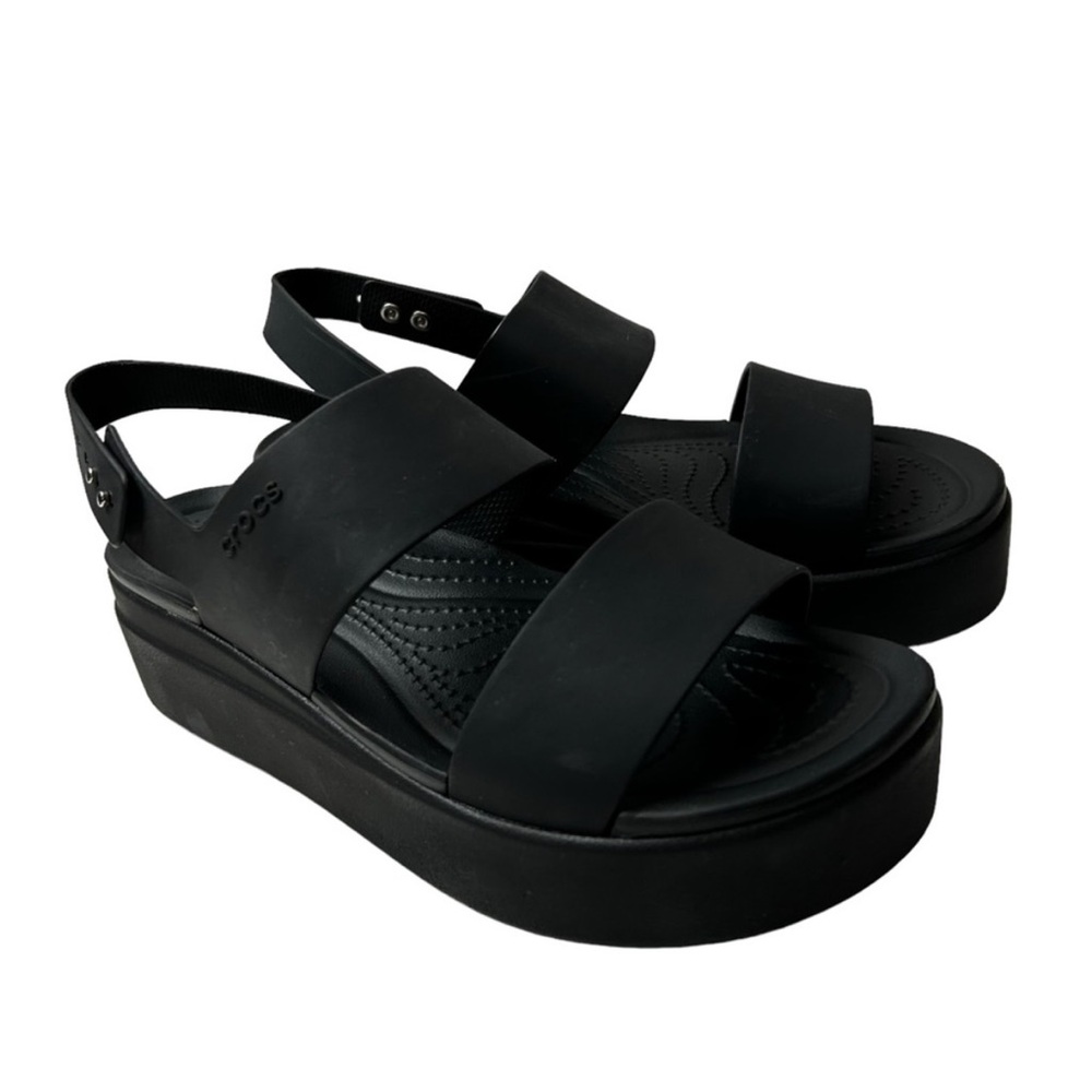 CROCS Black Platform Sandals